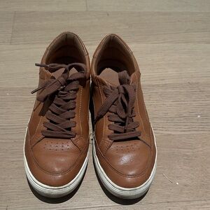 Women's Tan Leather Sneakers
